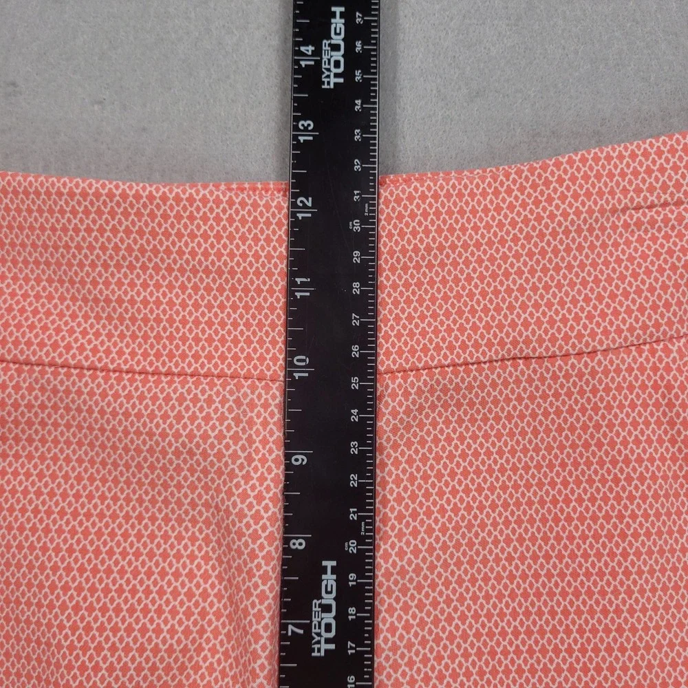 Chicos‎ Perfect Stretch Shorts Womens 2.5 Pink White Geometric Pull On Bermuda